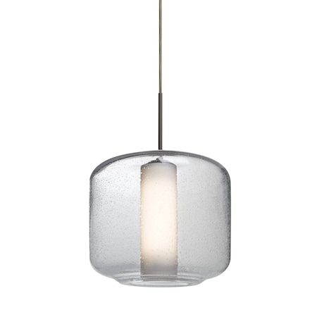 Besa Lighting Niles 10 Cord Pendant, Clear Bubble/Opal, Bronze, 1x60W Incandescent 1JT-NILES10CO-BR